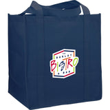 Hercules Non-Woven Grocery Tote — Navy Blue (NBL) — decorated right angle — 35