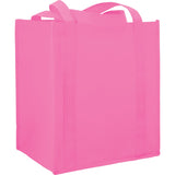 Hercules Non-Woven Grocery Tote — Pink (PK) — blank right angle — 25