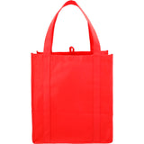Hercules Non-Woven Grocery Tote — RED (RE) — blank front view — 15