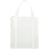 Hercules Non-Woven Grocery Tote — White (WH) — blank front view — 10