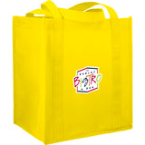 Hercules Non-Woven Grocery Tote — Yellow (YE) — decorated right angle — 3