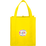 Hercules Non-Woven Grocery Tote — Yellow (YE) — decorated front view — 2