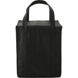 Hercules Flat Top Insulated Grocery Tote — Black (BK) — blank back view — 15
