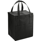 Hercules Flat Top Insulated Grocery Tote — Black (BK) — blank right angle — 14
