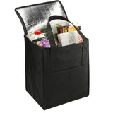 Hercules Flat Top Insulated Grocery Tote — Black (BK) — blank right angle — 13