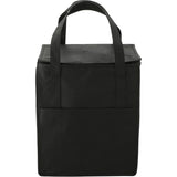 Hercules Flat Top Insulated Grocery Tote — Black (BK) — blank front view — 12