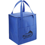 Hercules Flat Top Insulated Grocery Tote — Royal (RYL) — decorated right angle — 4