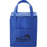 Hercules Flat Top Insulated Grocery Tote — Royal (RYL) — decorated front view — 2