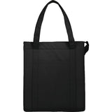 Hercules Insulated Grocery Tote Bag — Black (BK) — blank front view — 18