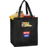 Hercules Insulated Grocery Tote Bag — Black (BK) — decorated product view — 17