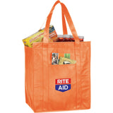 Hercules Insulated Grocery Tote Bag — Orange (OR) — decorated product view — 26