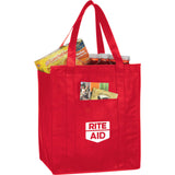 Hercules Insulated Grocery Tote Bag — RED (RE) — decorated product view — 22