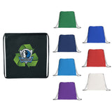 Evergreen Non-Woven Drawstring Bag — Black (BK) — decorated front view — 15