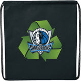 Evergreen Non-Woven Drawstring Bag — Black (BK) — decorated product view — 18