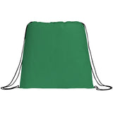 Evergreen Non-Woven Drawstring Bag — Green (GR) — blank front view — 39