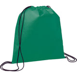 Evergreen Non-Woven Drawstring Bag — Green (GR) — blank front view — 38