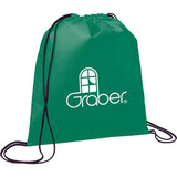 Evergreen Non-Woven Drawstring Bag — Green (GR) — decorated product view — 36