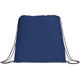 Evergreen Non-Woven Drawstring Bag — Navy Blue (NBL) — blank front view — 14