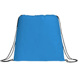 Evergreen Non-Woven Drawstring Bag — Process Blue (PBL) — blank front view — 34