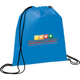 Evergreen Non-Woven Drawstring Bag — Process Blue (PBL) — decorated front view — 31