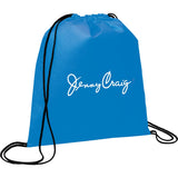 Evergreen Non-Woven Drawstring Bag — Process Blue (PBL) — decorated product view — 32
