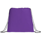 Evergreen Non-Woven Drawstring Bag — Purple (PU) — blank front view — 10