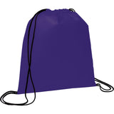 Evergreen Non-Woven Drawstring Bag — Purple (PU) — blank front view — 9
