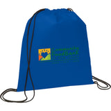 Evergreen Non-Woven Drawstring Bag — Royal Blue (RBL) — decorated front view — 25