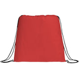 Evergreen Non-Woven Drawstring Bag — RED (RE) — blank front view — 5