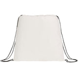 Evergreen Non-Woven Drawstring Bag — White (WH) — blank front view — 24