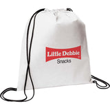 Evergreen Non-Woven Drawstring Bag — White (WH) — decorated product view — 22