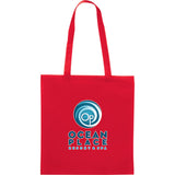 Zeus Non-Woven Convention Tote — RED (RE) — decorated front view — 2