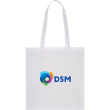 Zeus Non-Woven Convention Tote — White (WH) — decorated front view — 10