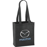 Mini Elm Non-Woven Tote — Black (BK) — decorated front view — 21