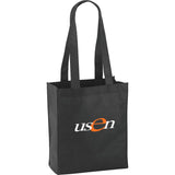 Mini Elm Non-Woven Tote — Black (BK) — decorated product view — 22
