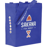Mini Elm Non-Woven Tote — Blue (BL) — decorated front view — 14