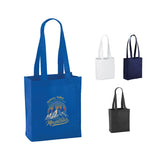 Mini Elm Non-Woven Tote — Blue (BL) — decorated front view — 13