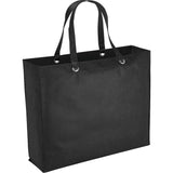 Oak Non-Woven Shopper Tote — Black (BK) — blank front view — 4