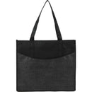 Brooke Recycled Non-Woven Convention Tote — Black (BK) — blank front view