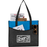 Brooke Recycled Non-Woven Convention Tote — Process Blue (PBL) — decorated product view — 2