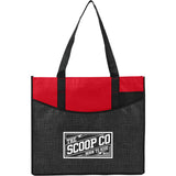Brooke Recycled Non-Woven Convention Tote — Red (RD) — decorated front view — 10
