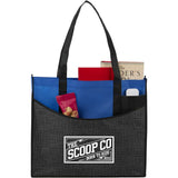 Brooke Recycled Non-Woven Convention Tote — Royal (RYL) — decorated product view — 16