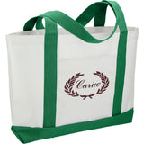 Large Canvas Tote Bag — White w — decorated right angle — 55