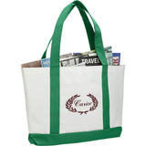 Large Canvas Tote Bag — White w — decorated right angle — 54