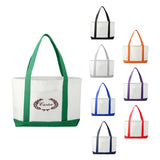 Large Canvas Tote Bag — White w — decorated front view — 51
