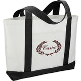 Large Canvas Tote Bag — White — decorated right angle — 47