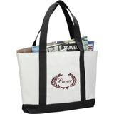 Large Canvas Tote Bag — White — decorated right angle — 46