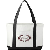 Large Canvas Tote Bag — White — decorated front view — 44