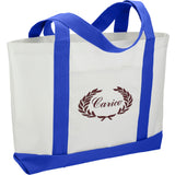 Large Canvas Tote Bag — White w — decorated right angle — 33