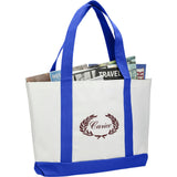 Large Canvas Tote Bag — White w — decorated right angle — 32